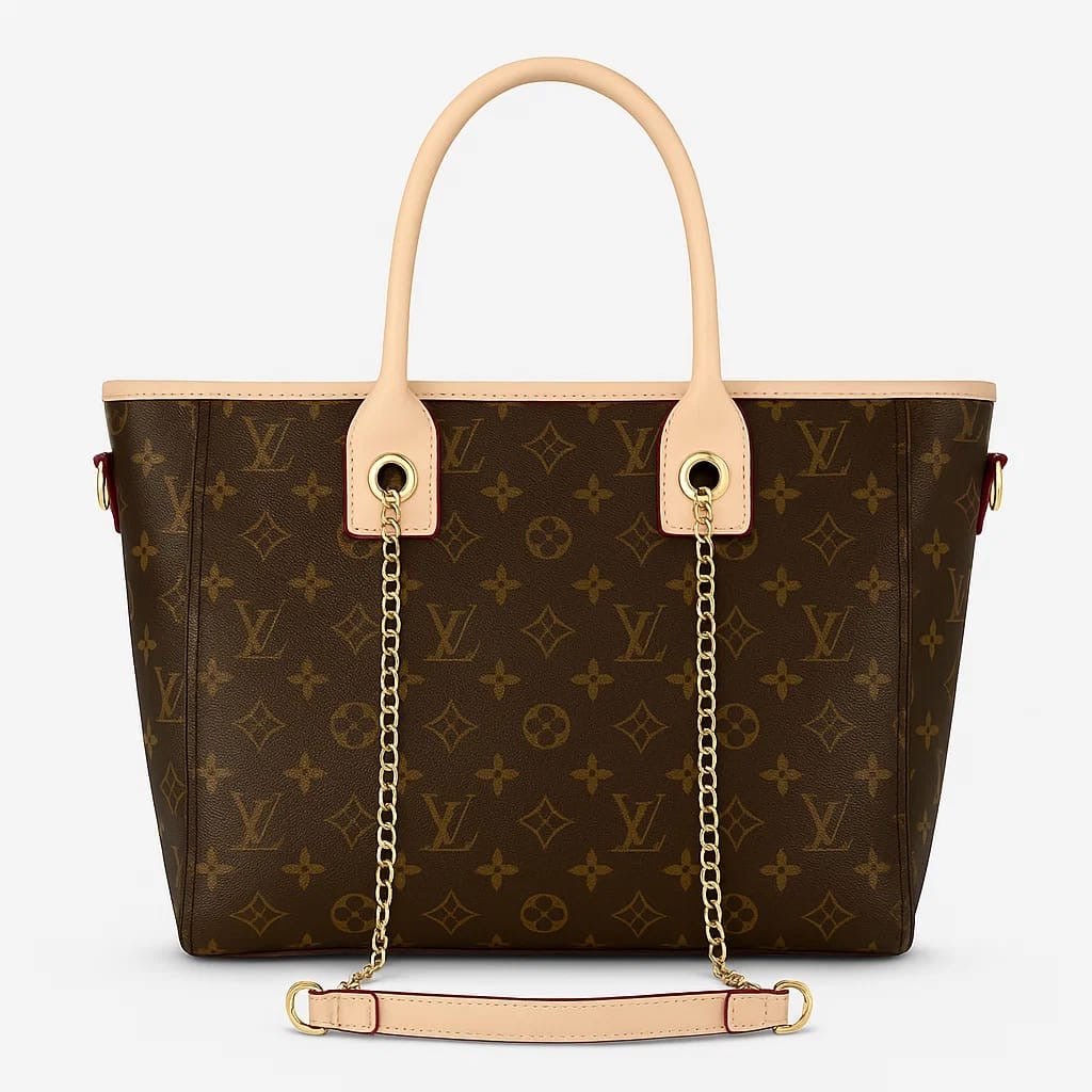 LV Leather Tote Bag with Chain Strap - TREASURE FINDS