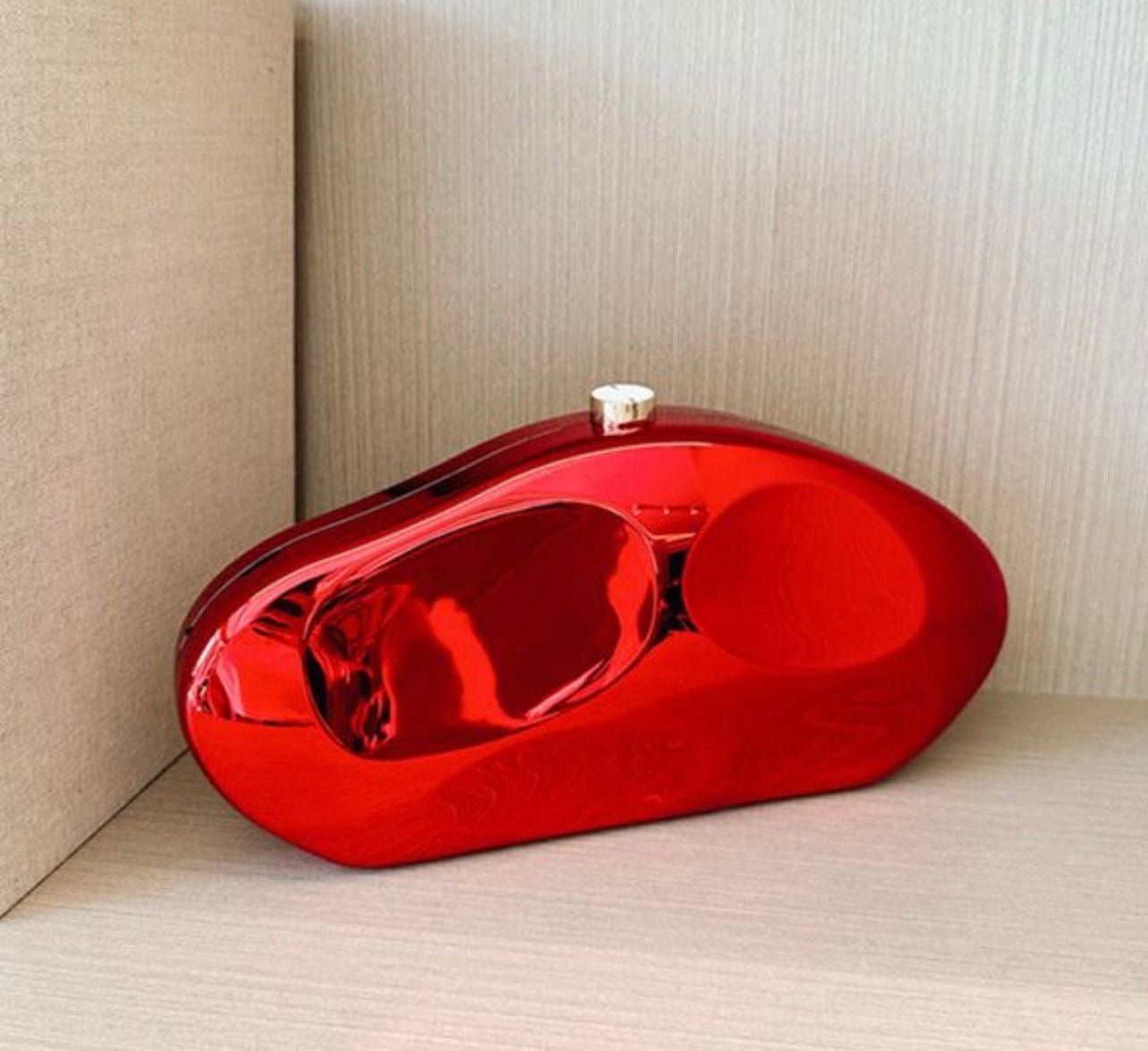 RED ACRYLIC CLUTCH BAG - TREASURE FINDS
